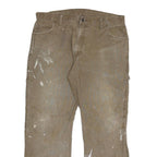 DICKIES Mens Jeans Brown Regular Straight Denim W36 L30 Workwear Cotton Blend