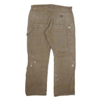DICKIES Mens Jeans Brown Regular Straight Denim W36 L30 Workwear Cotton Blend