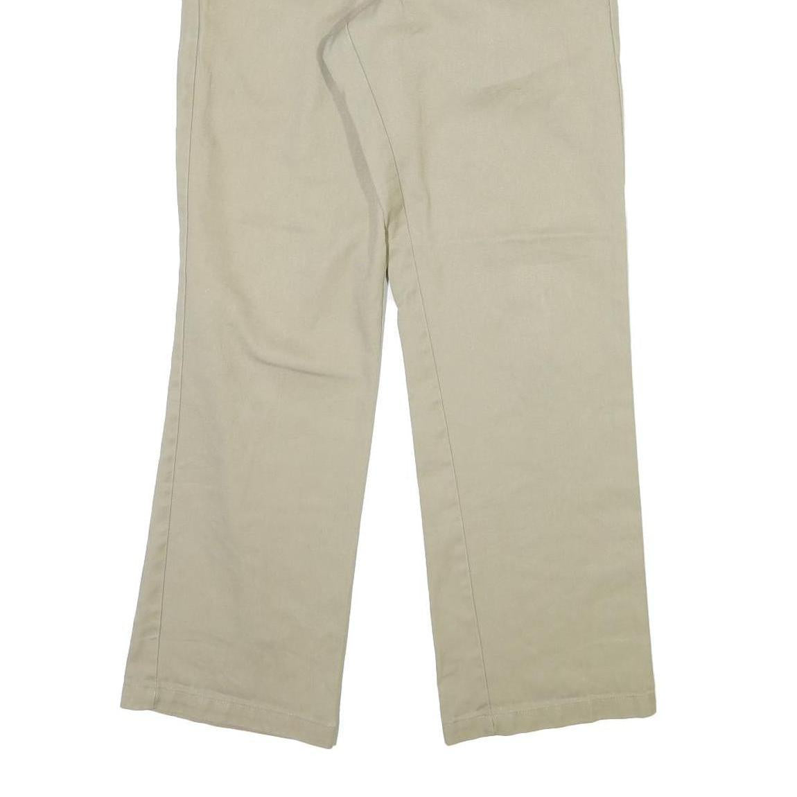 DICKIES Mens Cotton Blend Beige Regular Straight Trousers W30 L31 Workwear Zip