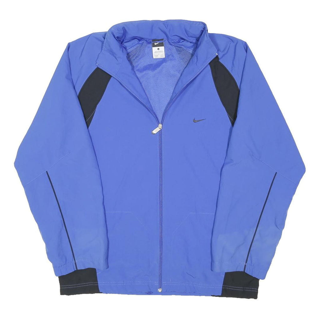 NIKE Mens Blue & Black Zip Up Regular Fit Polyester Blend Jacket L Sport Casual