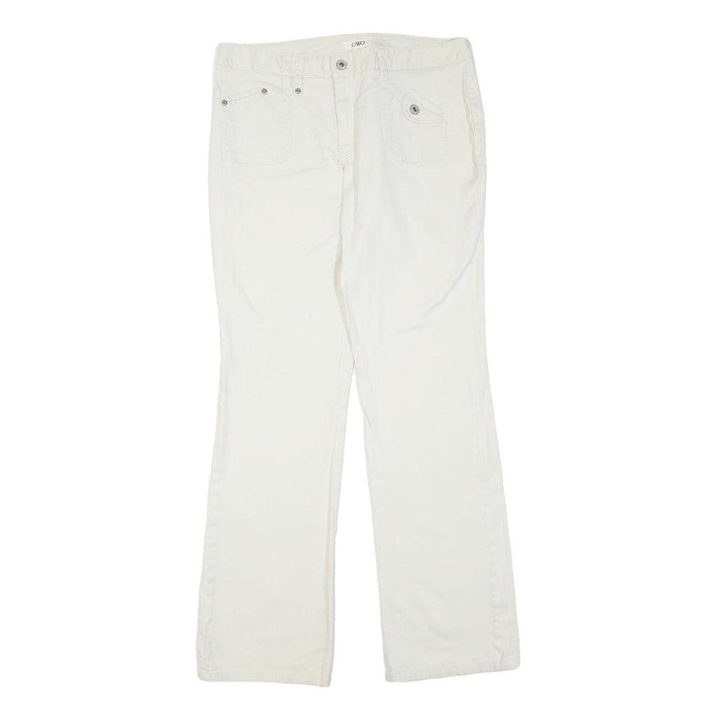 CATO Womens Cotton Blend White Regular Fit Straight Trousers W32 L32 Classic