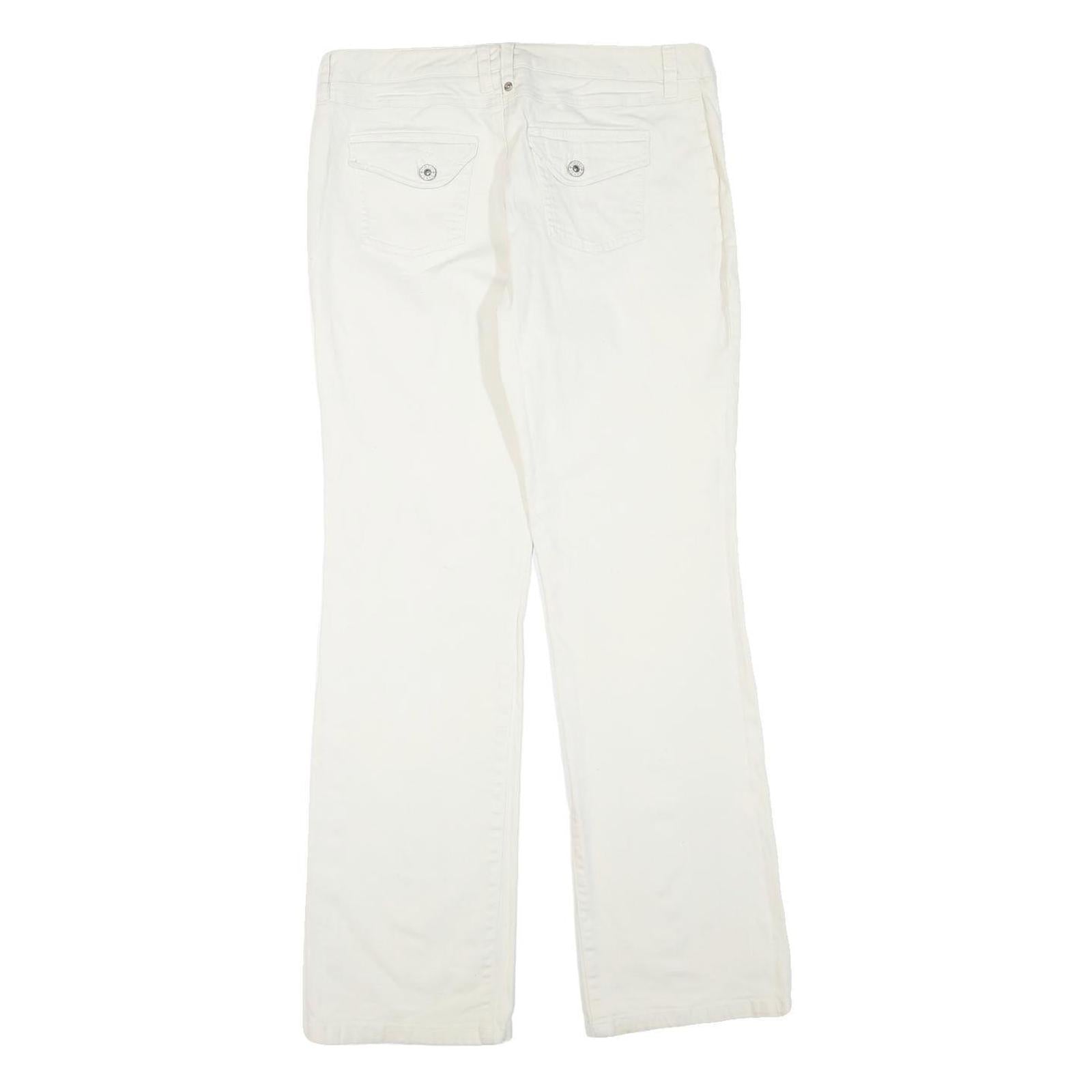 CATO Womens Cotton Blend White Regular Fit Straight Trousers W32 L32 Classic