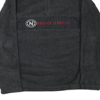 NAUTICA Mens Grey Red Cotton Blend Track Jacket XL Fleece Half Zip Casual Warm