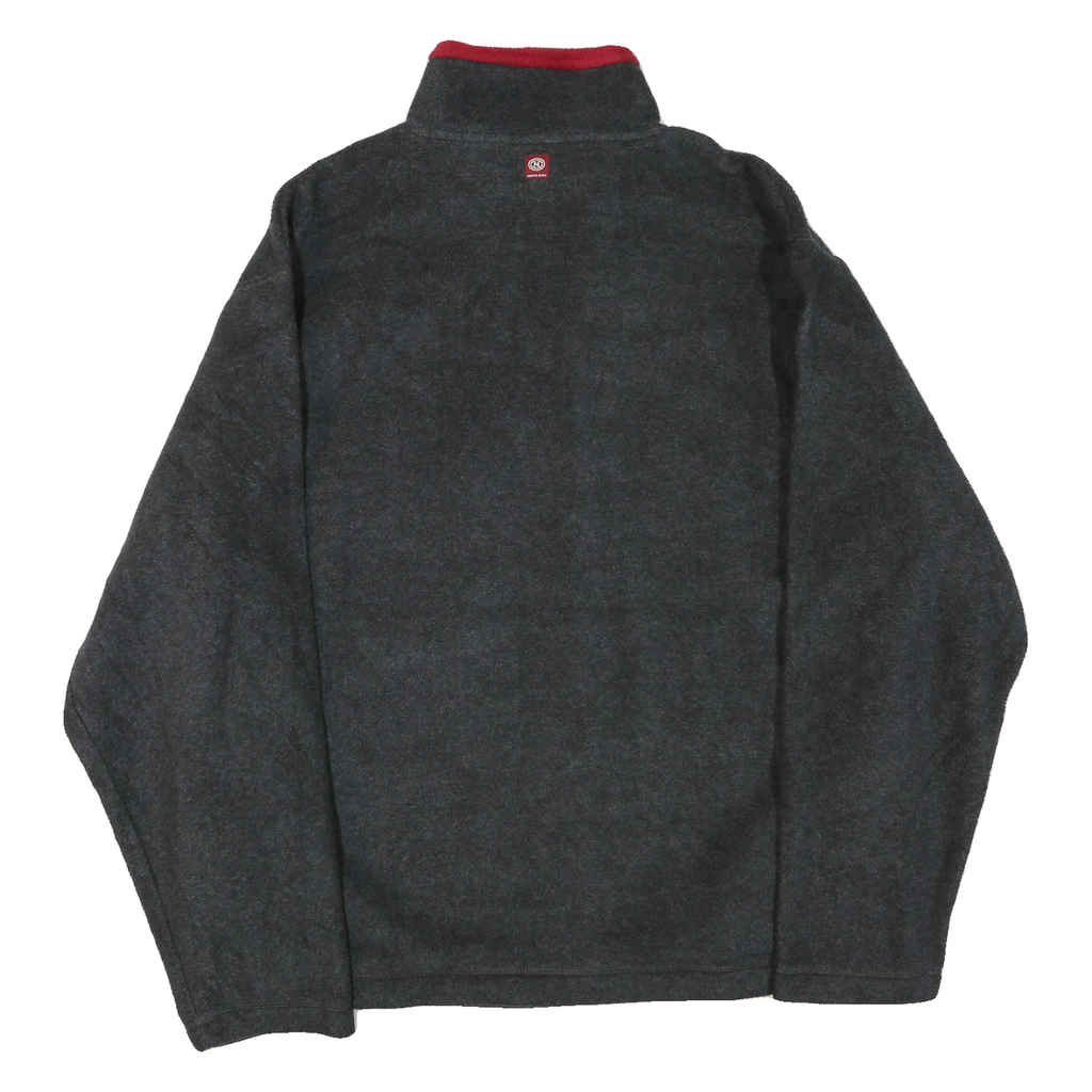 NAUTICA Mens Grey Red Cotton Blend Track Jacket XL Fleece Half Zip Casual Warm