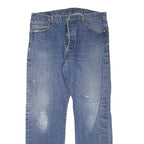 LEVI'S 501 Mens Jeans Blue Regular Straight Denim Medium W35 L31 Classic Button