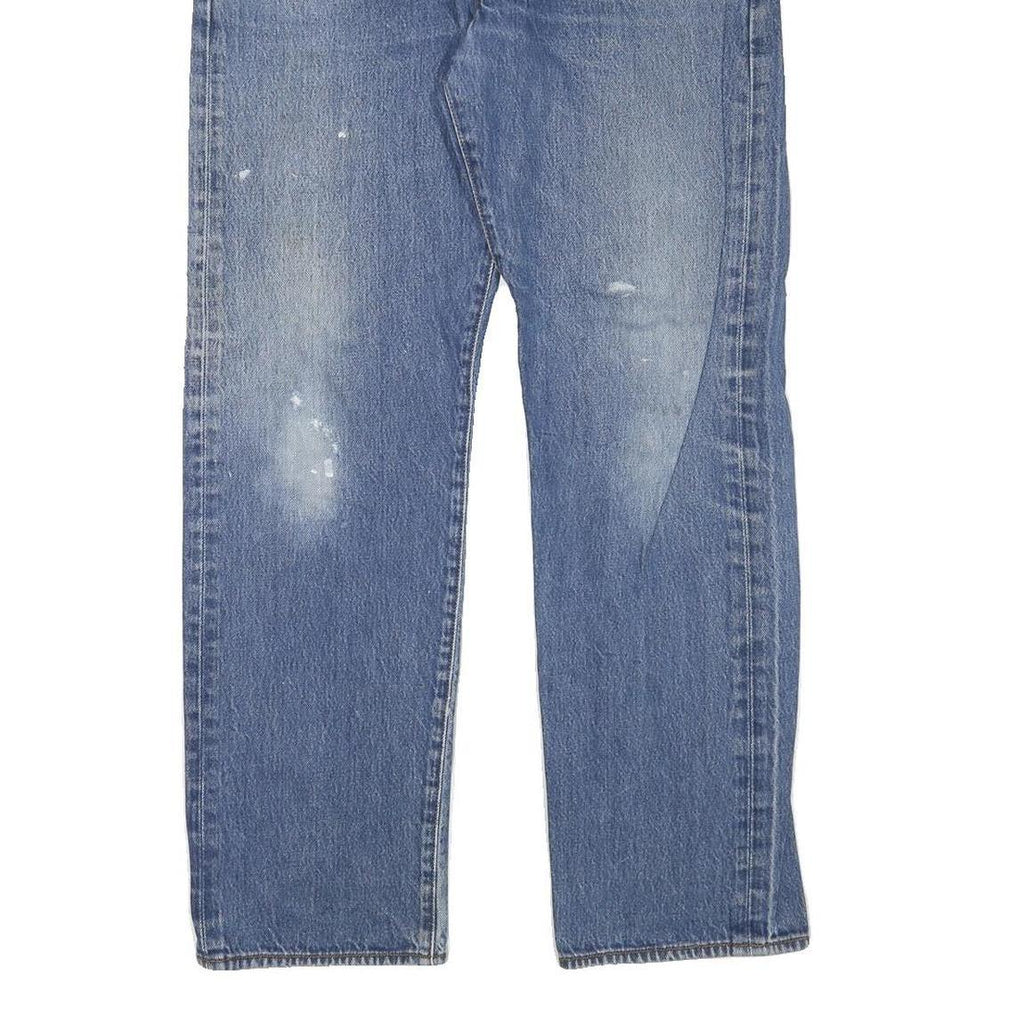 LEVI'S 501 Mens Jeans Blue Regular Straight Denim Medium W35 L31 Classic Button