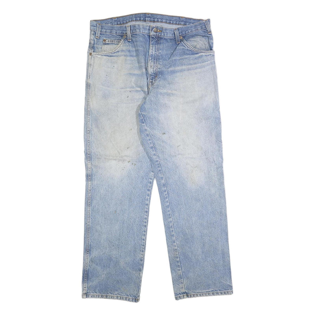 DICKIES Mens Relaxed Blue Denim Jeans W38 L32 Cotton Zip Pockets Workwear
