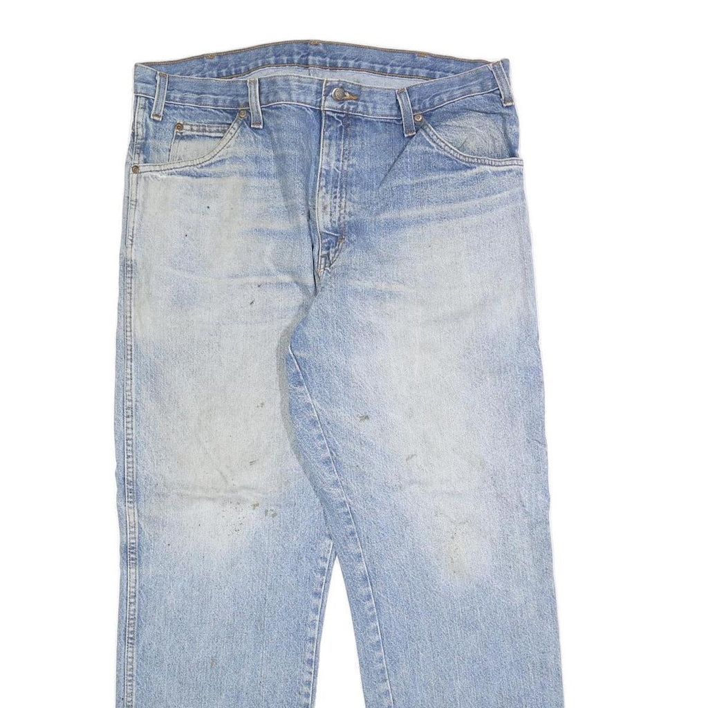 DICKIES Mens Relaxed Blue Denim Jeans W38 L32 Cotton Zip Pockets Workwear