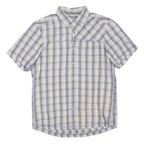MAMMUT Mens Blue & Cream Check Shirt M Short Sleeve Casual Outdoors