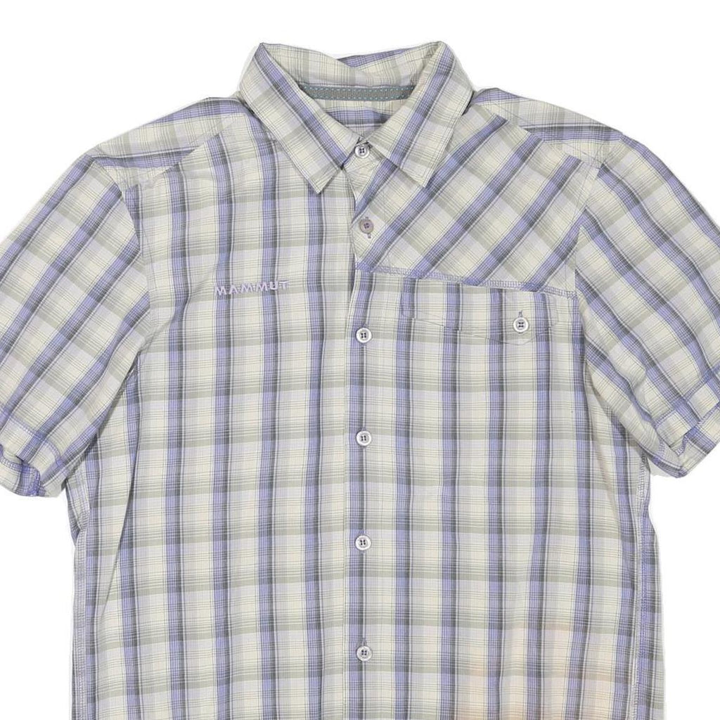 MAMMUT Mens Blue & Cream Check Shirt M Short Sleeve Casual Outdoors