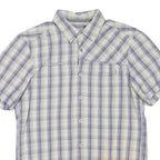 MAMMUT Mens Blue & Cream Check Shirt M Short Sleeve Casual Outdoors