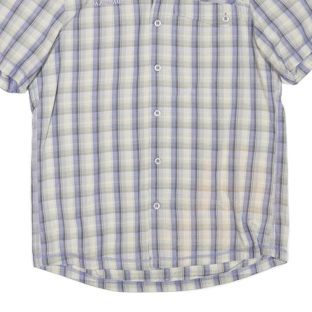 MAMMUT Mens Blue & Cream Check Shirt M Short Sleeve Casual Outdoors