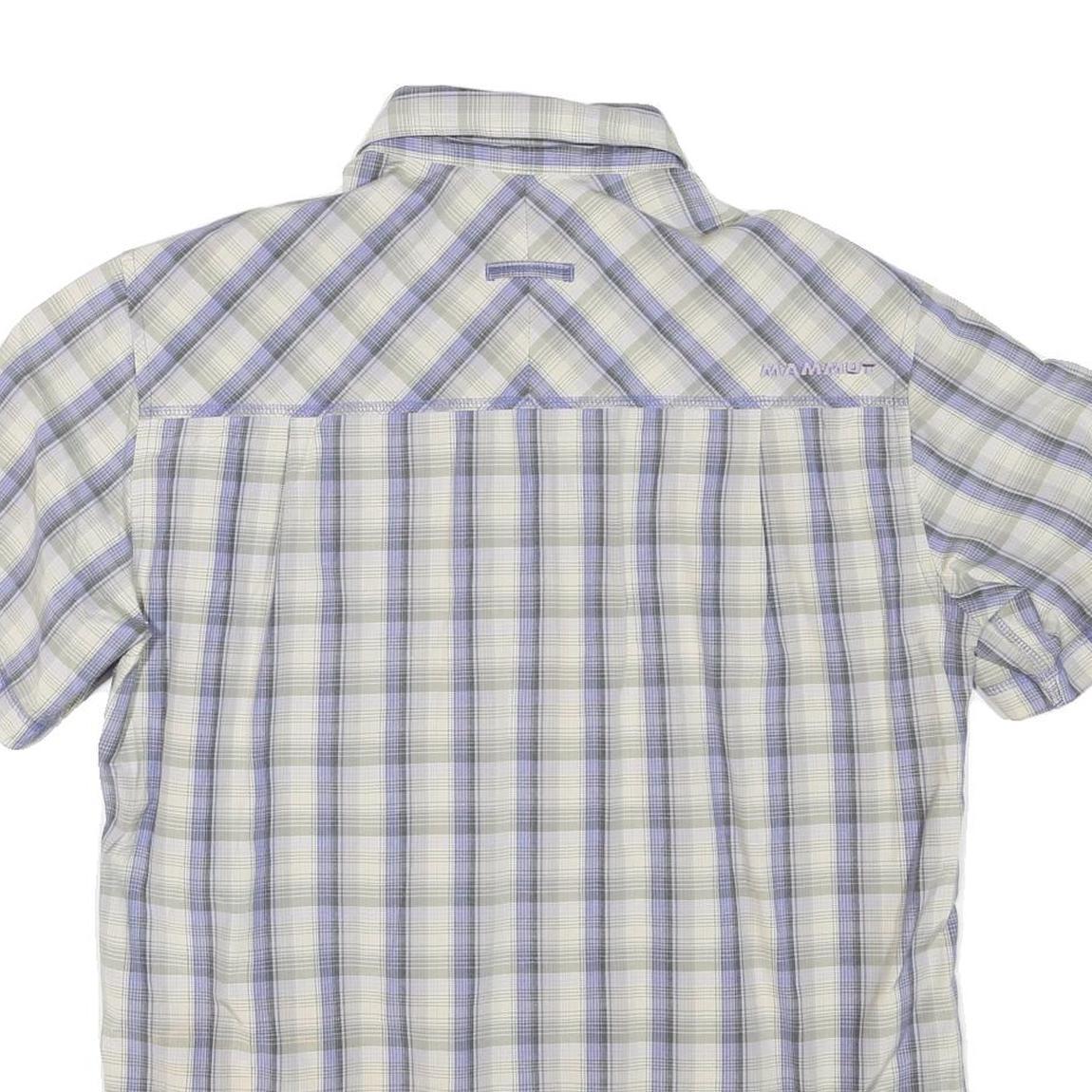MAMMUT Mens Blue & Cream Check Shirt M Short Sleeve Casual Outdoors