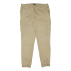CLOCKHOUSE Mens Slim Beige Cargo Trousers W36 L31 Drawstring Cotton Blend