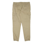 CLOCKHOUSE Mens Slim Beige Cargo Trousers W36 L31 Drawstring Cotton Blend