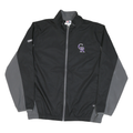 MAJESTIC Mens Black & Grey Colorado Rockies Windbreaker Jacket XL Polyester