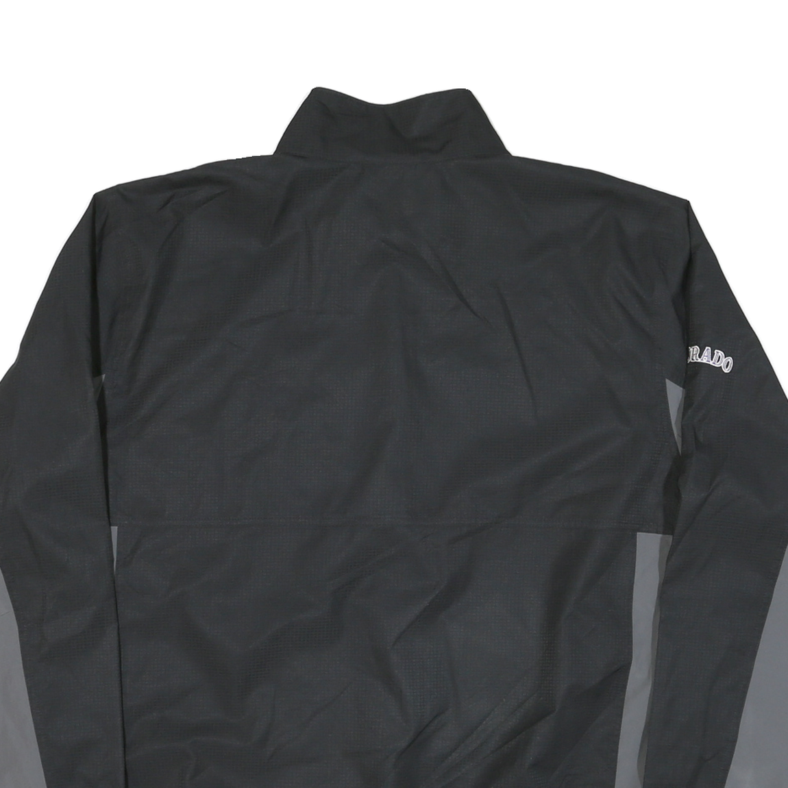 MAJESTIC Mens Black & Grey Colorado Rockies Windbreaker Jacket XL Polyester