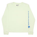 CARHARTT Womens Cream Long Sleeve Crew Neck S Cotton Logo Print T-Shirt