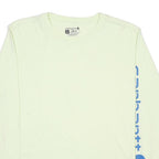 CARHARTT Womens Cream Long Sleeve Crew Neck S Cotton Logo Print T-Shirt