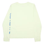 CARHARTT Womens Cream Long Sleeve Crew Neck S Cotton Logo Print T-Shirt