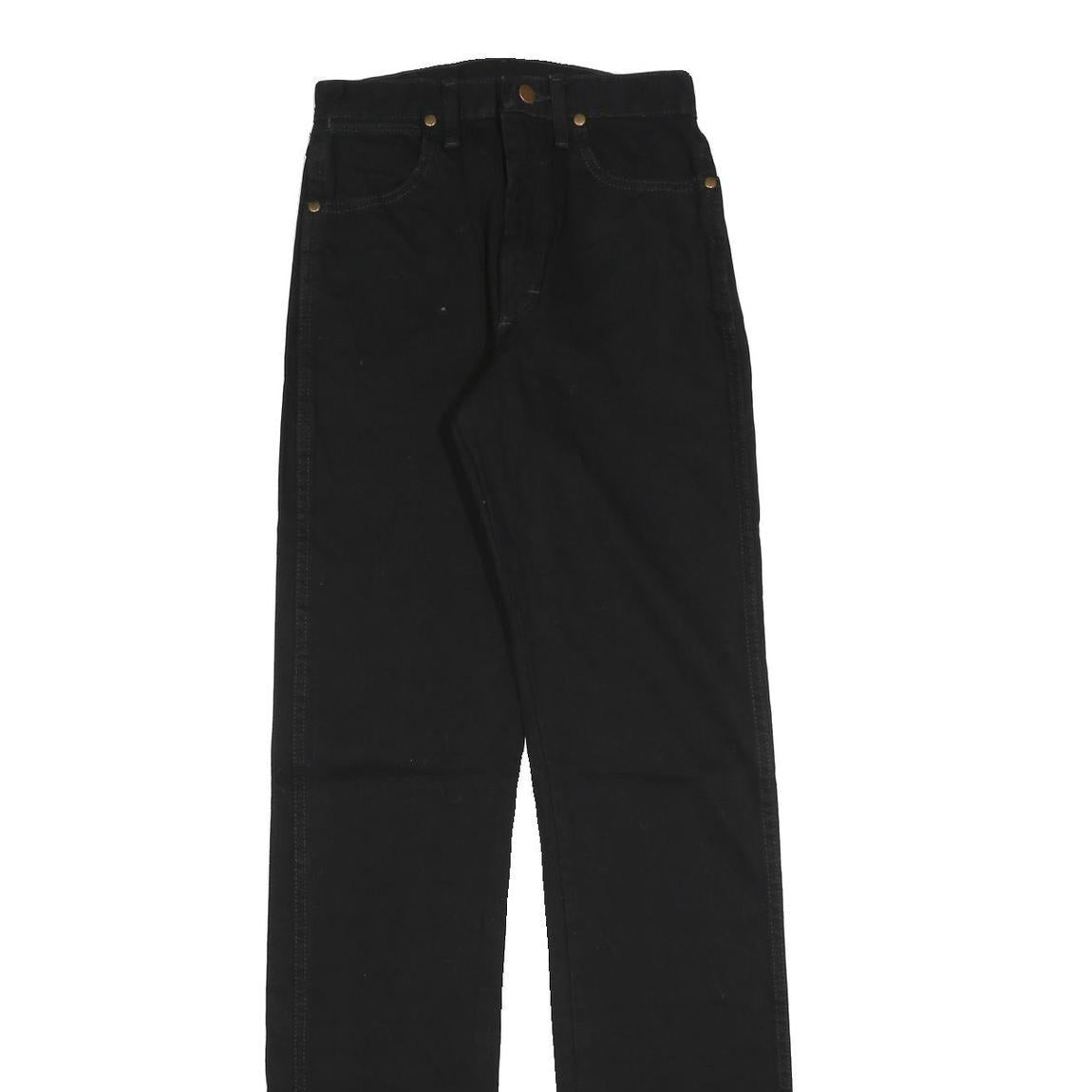 WRANGLER Womens Regular Black Denim Jeans W26 L36 Classic Zip Cotton Blend