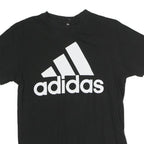 ADIDAS Womens Black Cotton Graphic T-Shirt S Short Sleeve Crew Neck Logo