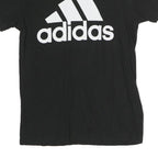 ADIDAS Womens Black Cotton Graphic T-Shirt S Short Sleeve Crew Neck Logo