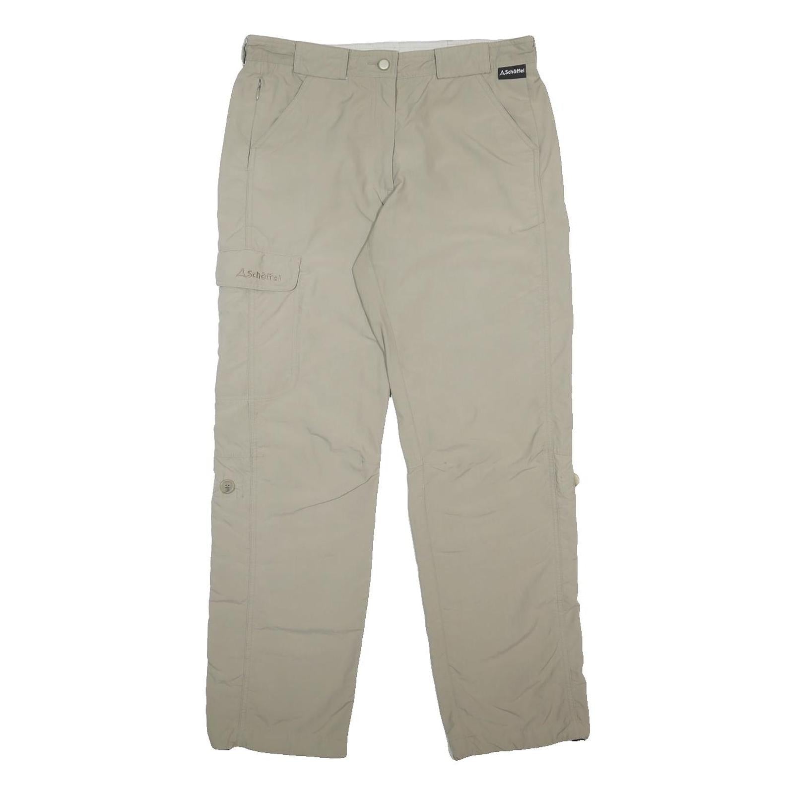 SCHOFFEL Womens Beige Nylon Regular Tapered Trousers W31 L31 Outdoor Cargo Zip