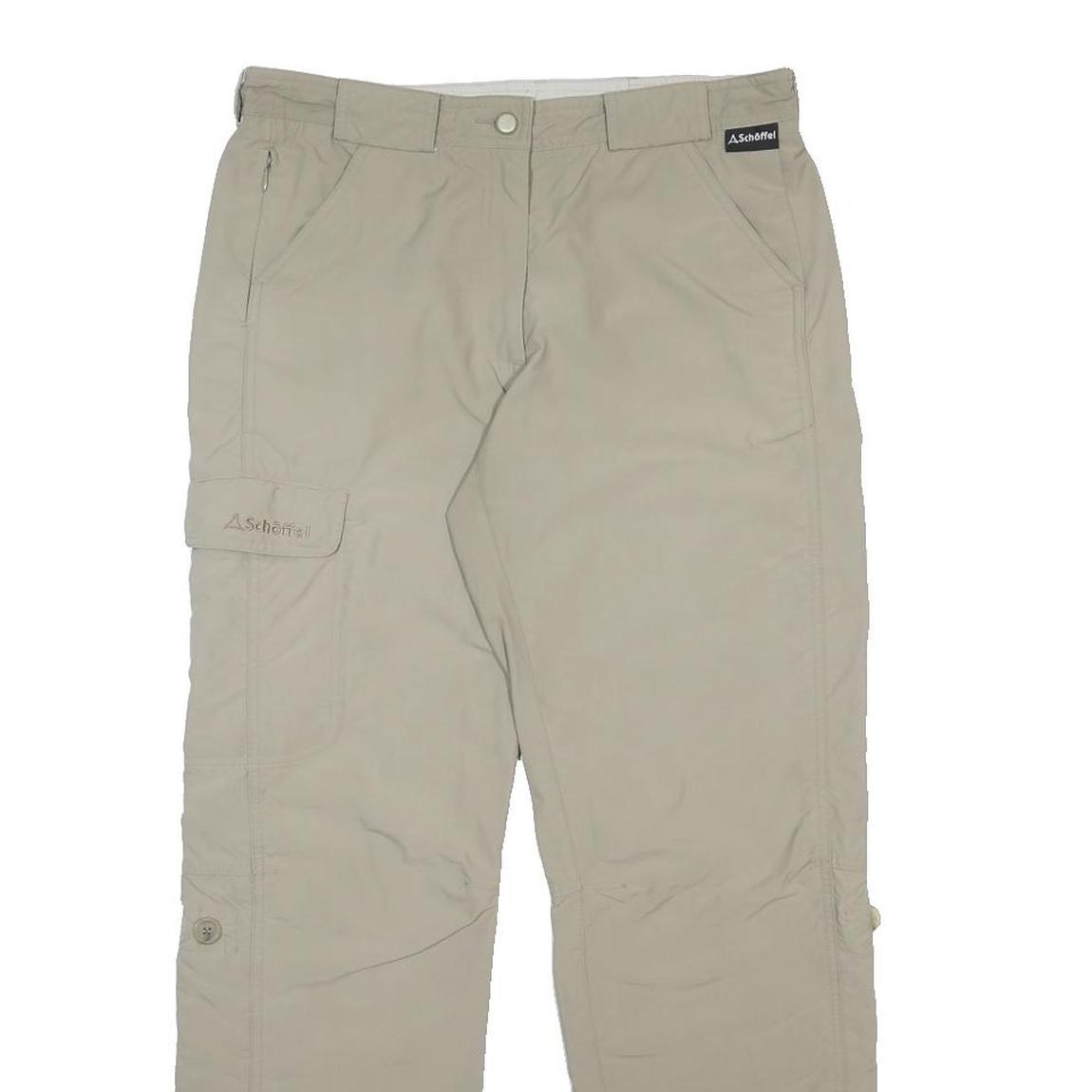SCHOFFEL Womens Beige Nylon Regular Tapered Trousers W31 L31 Outdoor Cargo Zip