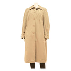 Womens Beige Cotton Blend Classic Button Closure Long Sleeve Jacket L Plain