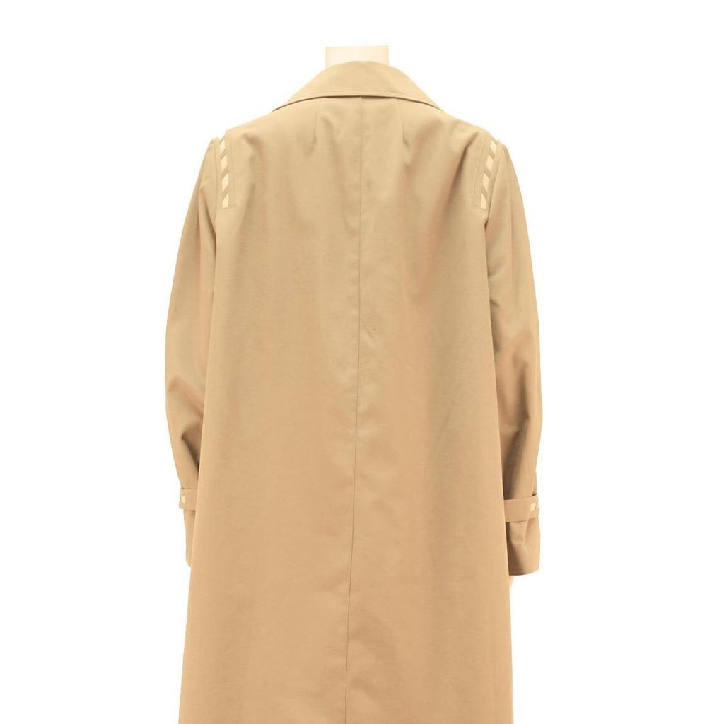 Womens Beige Cotton Blend Classic Button Closure Long Sleeve Jacket L Plain