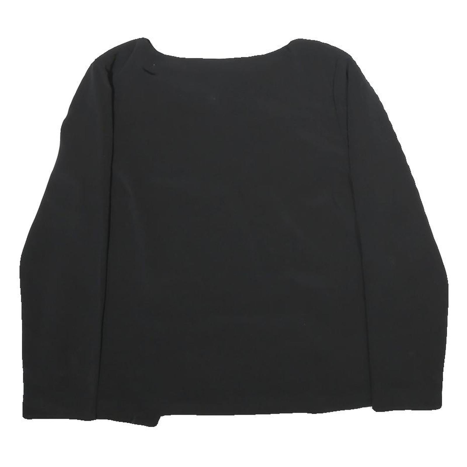 LAUREN RALPH LAUREN Womens Black Back Detail Long Sleeve Round Neck Top UK 6