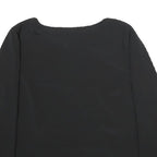 LAUREN RALPH LAUREN Womens Black Back Detail Long Sleeve Round Neck Top UK 6