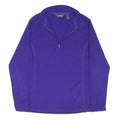 LANDS END Womens Purple Plain Pullover Jumper 1/4 Zip Polyester Blend M
