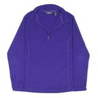 LANDS END Womens Purple Plain Pullover Jumper 1/4 Zip Polyester Blend M