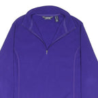 LANDS END Womens Purple Plain Pullover Jumper 1/4 Zip Polyester Blend M