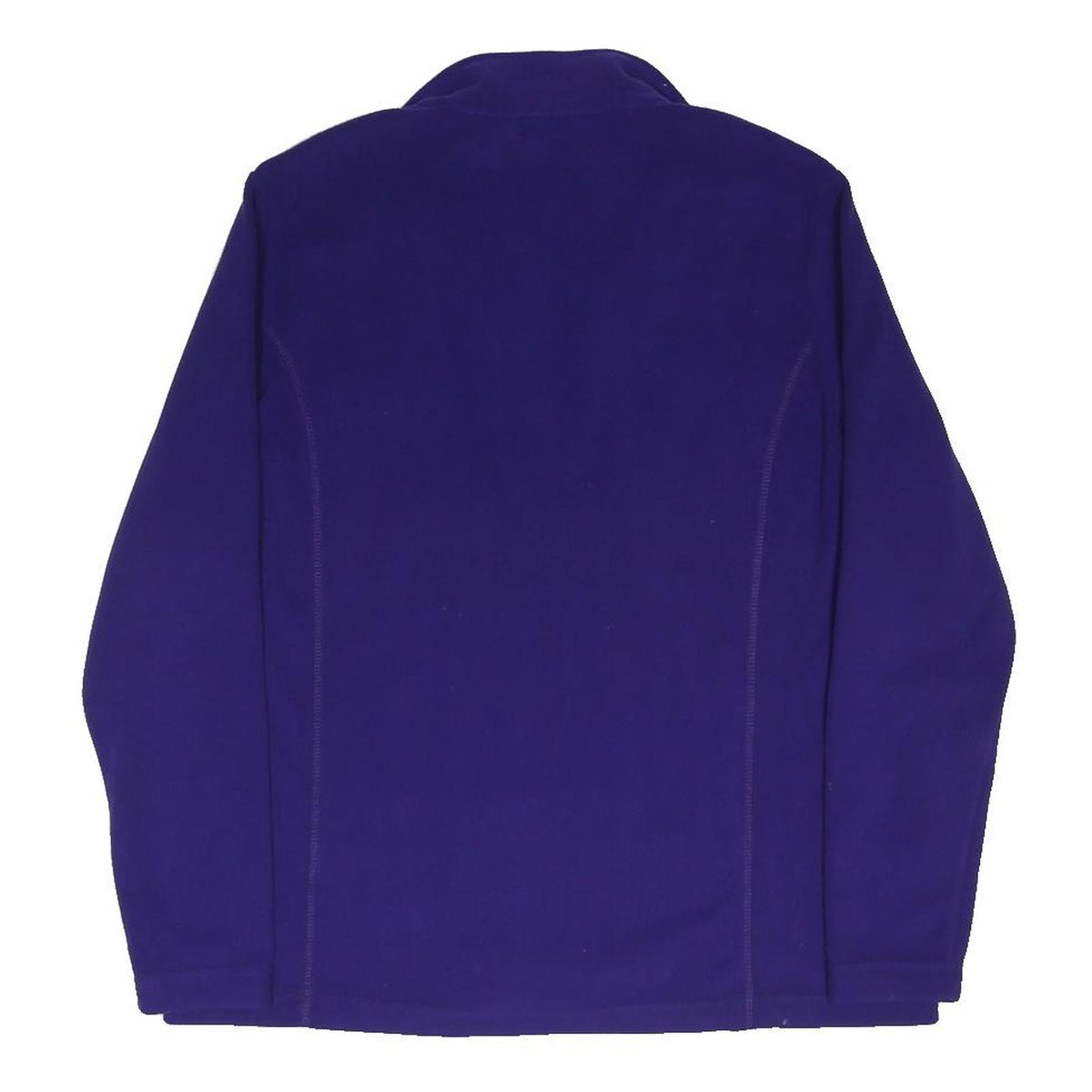 LANDS END Womens Purple Plain Pullover Jumper 1/4 Zip Polyester Blend M