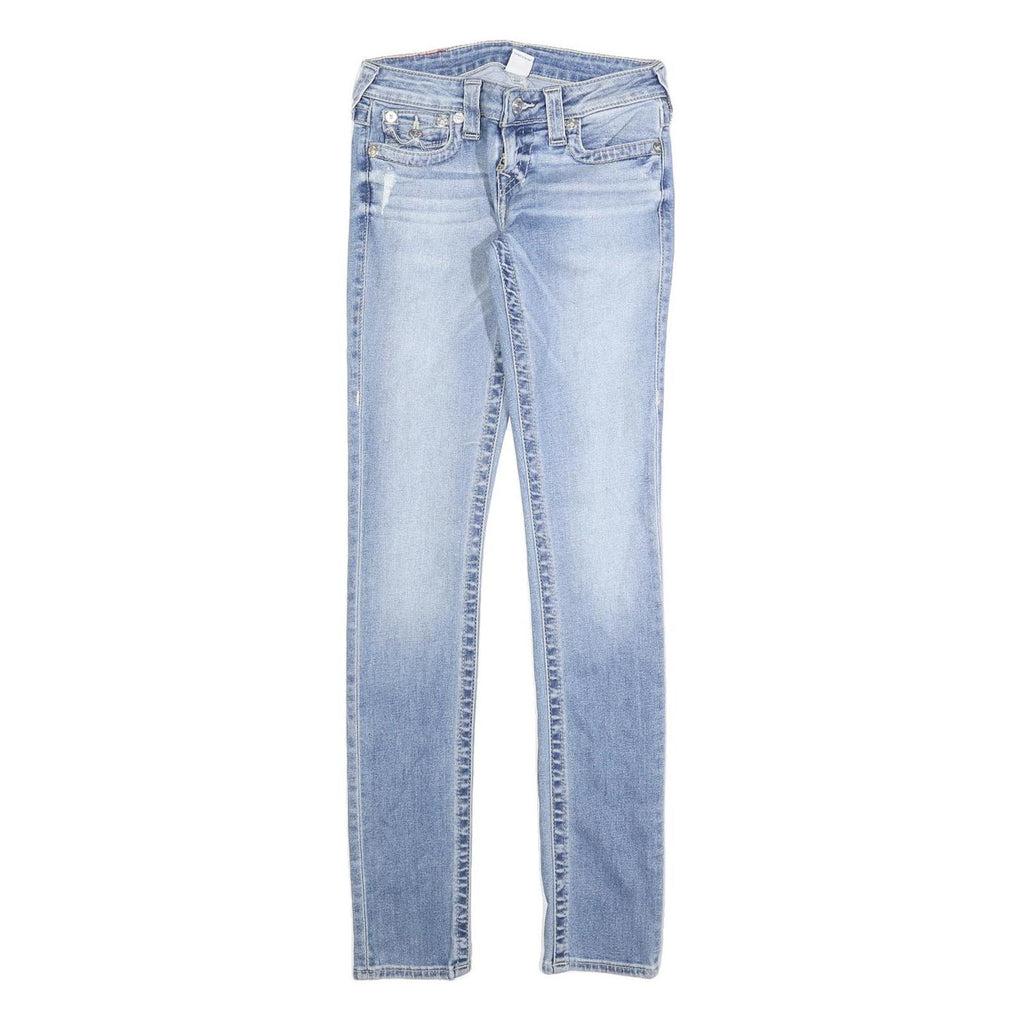 TRUE RELIGION Womens Slim Blue Denim Light Wash Jeans W26 L30 Stylish Comfort