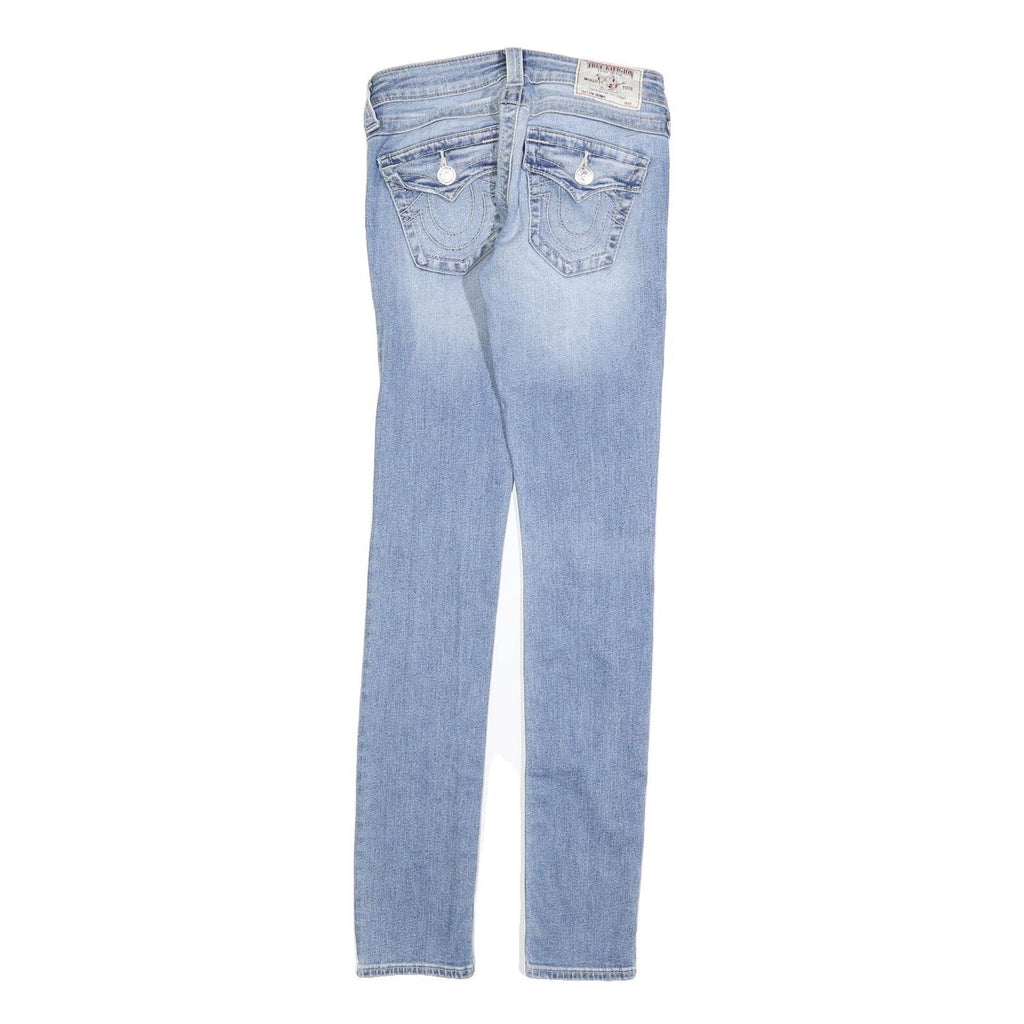 TRUE RELIGION Womens Slim Blue Denim Light Wash Jeans W26 L30 Stylish Comfort
