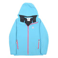 SALOMON Boys Blue Softshell Jacket 10Y Polyester Blend Zip Hooded Outdoor