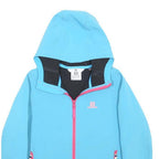 SALOMON Boys Blue Softshell Jacket 10Y Polyester Blend Zip Hooded Outdoor