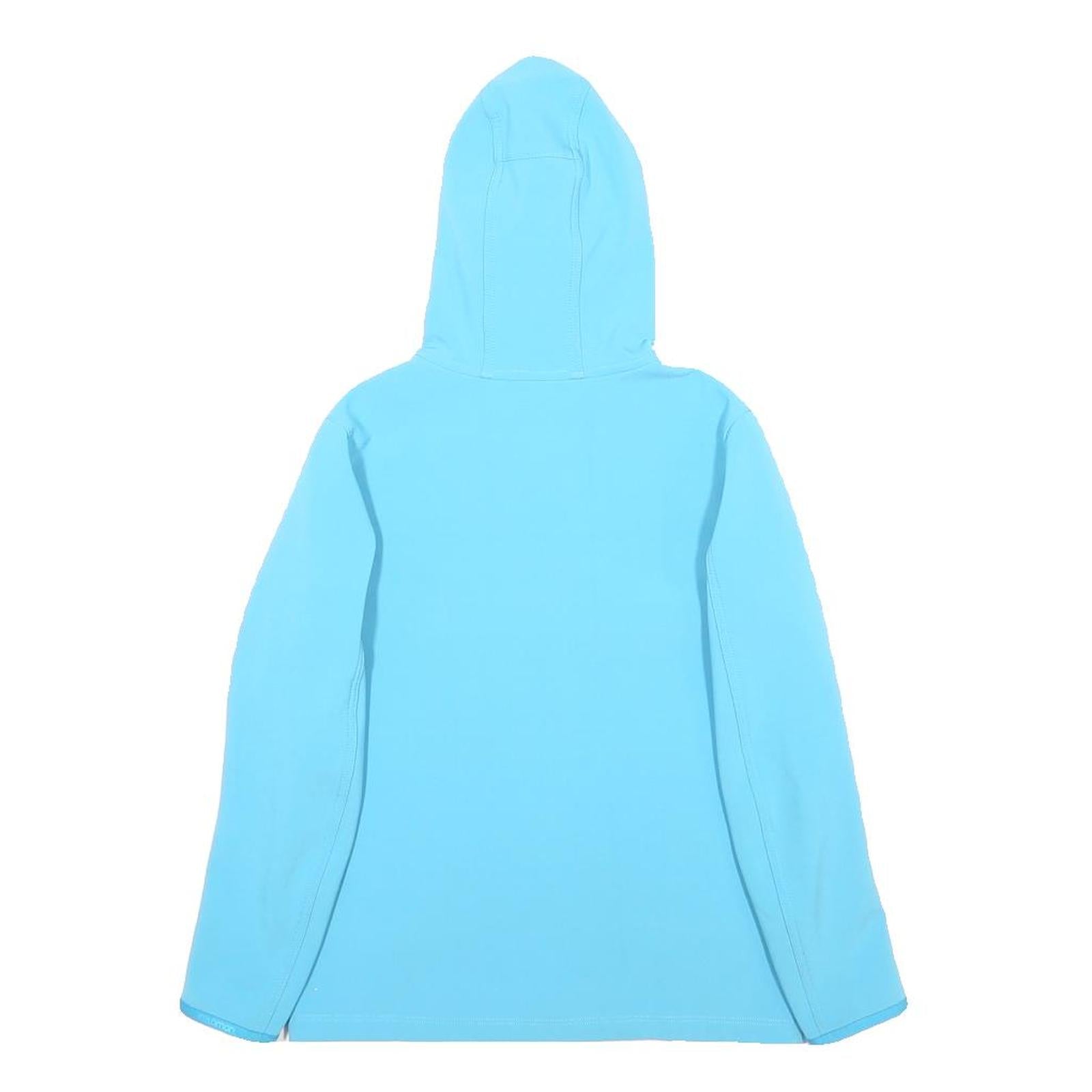SALOMON Boys Blue Softshell Jacket 10Y Polyester Blend Zip Hooded Outdoor