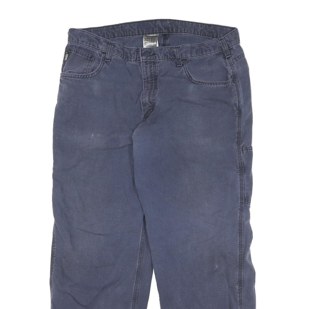 CARHARTT Mens Cotton Blend Blue Relaxed Straight Trousers W36 L29 Workwear