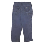 CARHARTT Mens Cotton Blend Blue Relaxed Straight Trousers W36 L29 Workwear