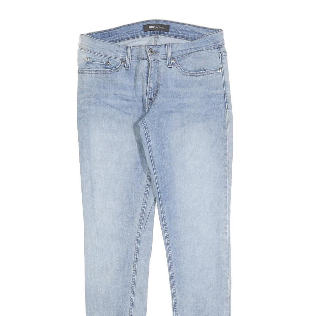 LEVI'S 524 Womens Jeans Blue Slim Skinny Denim Light W28 L32 Zip Cotton Blend