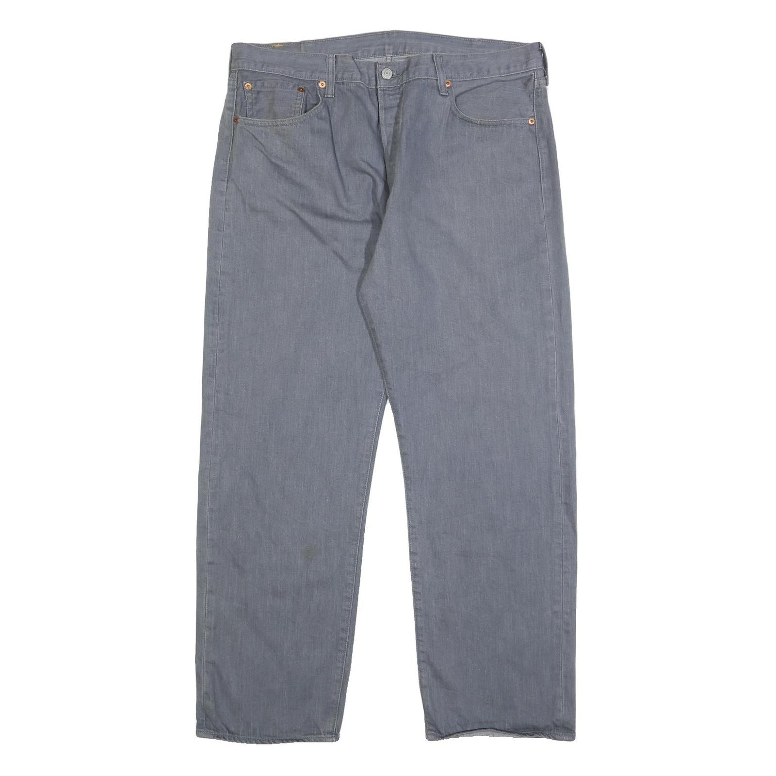 LEVI'S 501 Mens Jeans Blue Regular Straight Denim Medium W36 L29 Button Closure