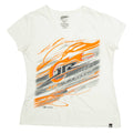 JR NATION Nascar Womens T-Shirt White USA V-Neck XL