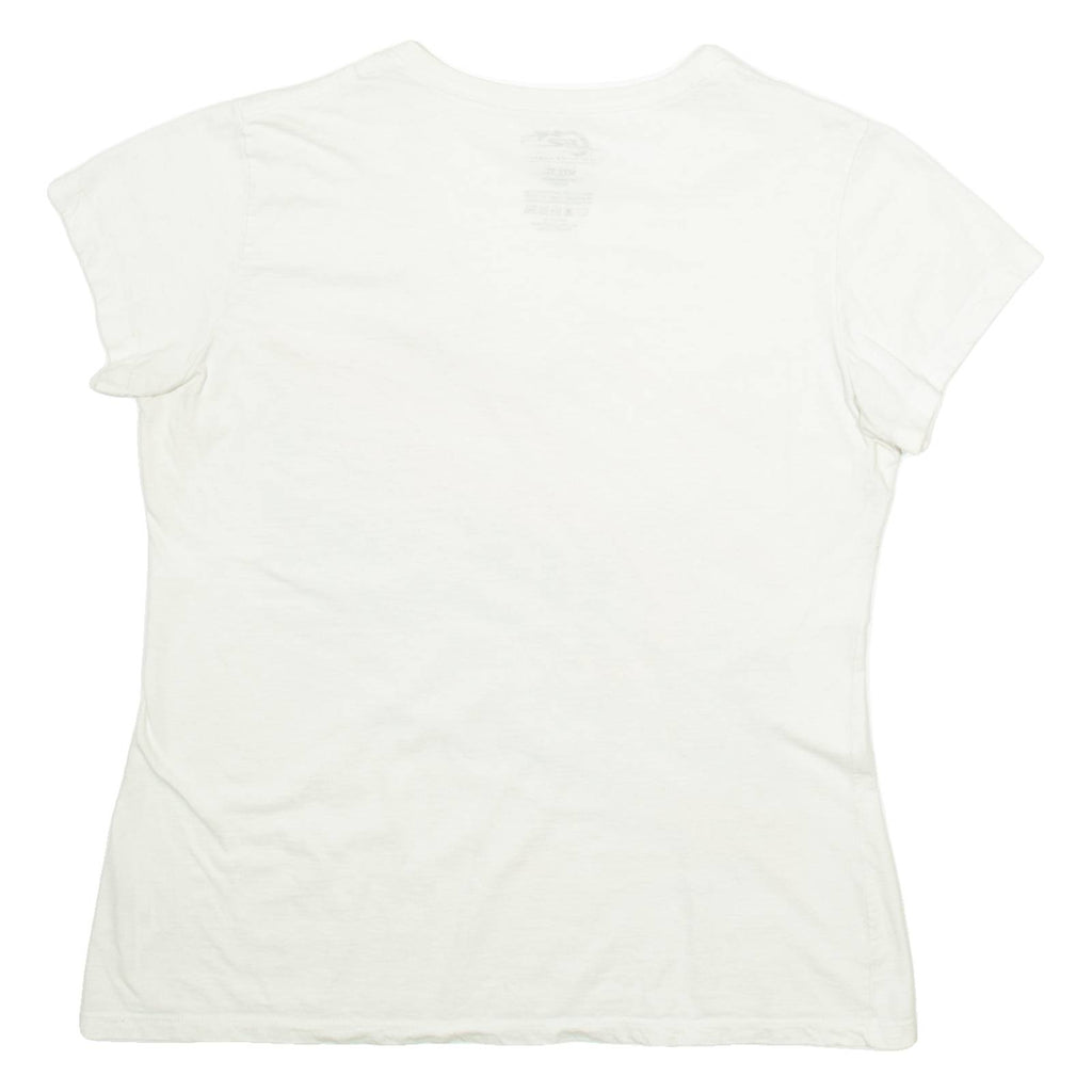 JR NATION Nascar Womens T-Shirt White USA V-Neck XL
