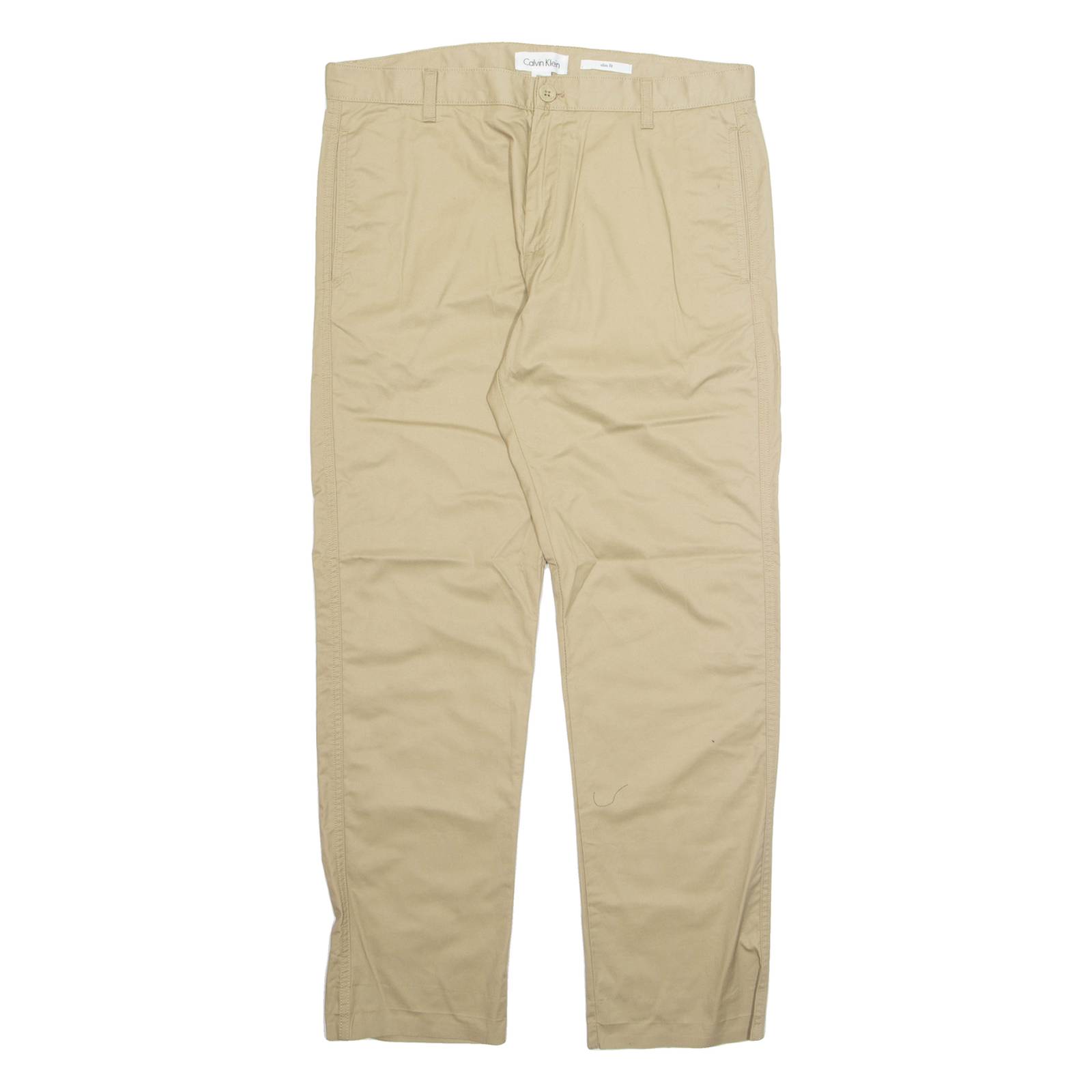 CALVIN KLEIN Chino Mens Trousers Beige Regular Tapered W36 L31