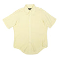 Mens Yellow Plain Cotton Blend Shirt M Button-Down Collar Short Sleeve Casual